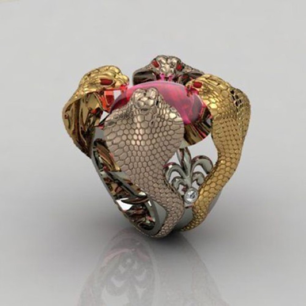 Domineering Two-Tone Python Rings For Men Mixed - image 5